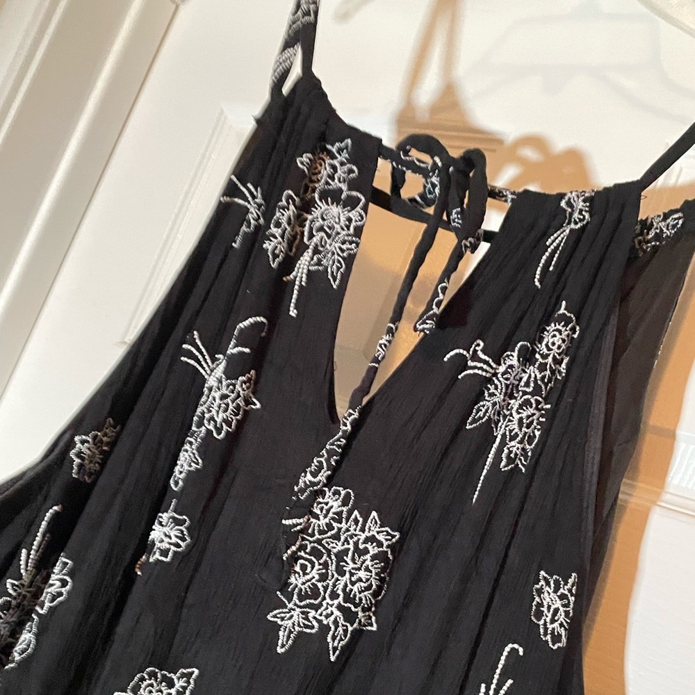 Black adjustable strap dress.
